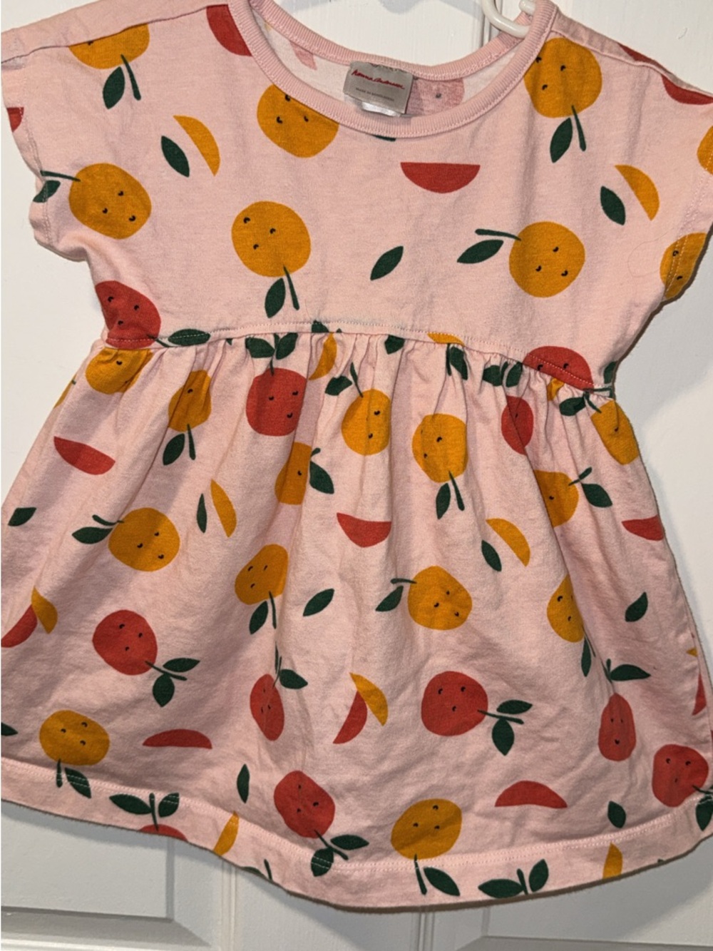 Hanna Andersson Pink Dress with Yellow & Red Oranges Size 18/24M